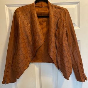 Blank NYC Cropped Brown Leather Jacket